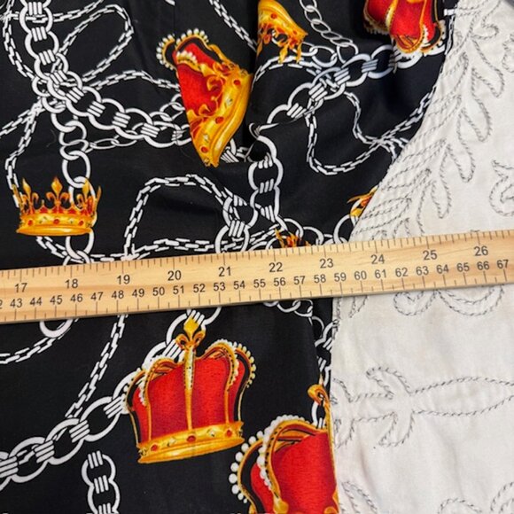 Suslo Couture Button Up Shirt Men’s XL All Over Print Crown Print Royalty - Picture 8 of 10
